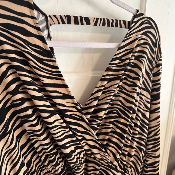 New Listing! LOFT | Zebra Print Faux Wrap Dress - Picture 3 of 6